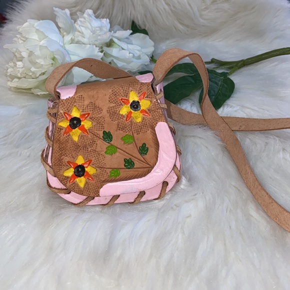 Hand Tooled / Crafted Leather Mini Bag for Girls - Picture 6 of 17